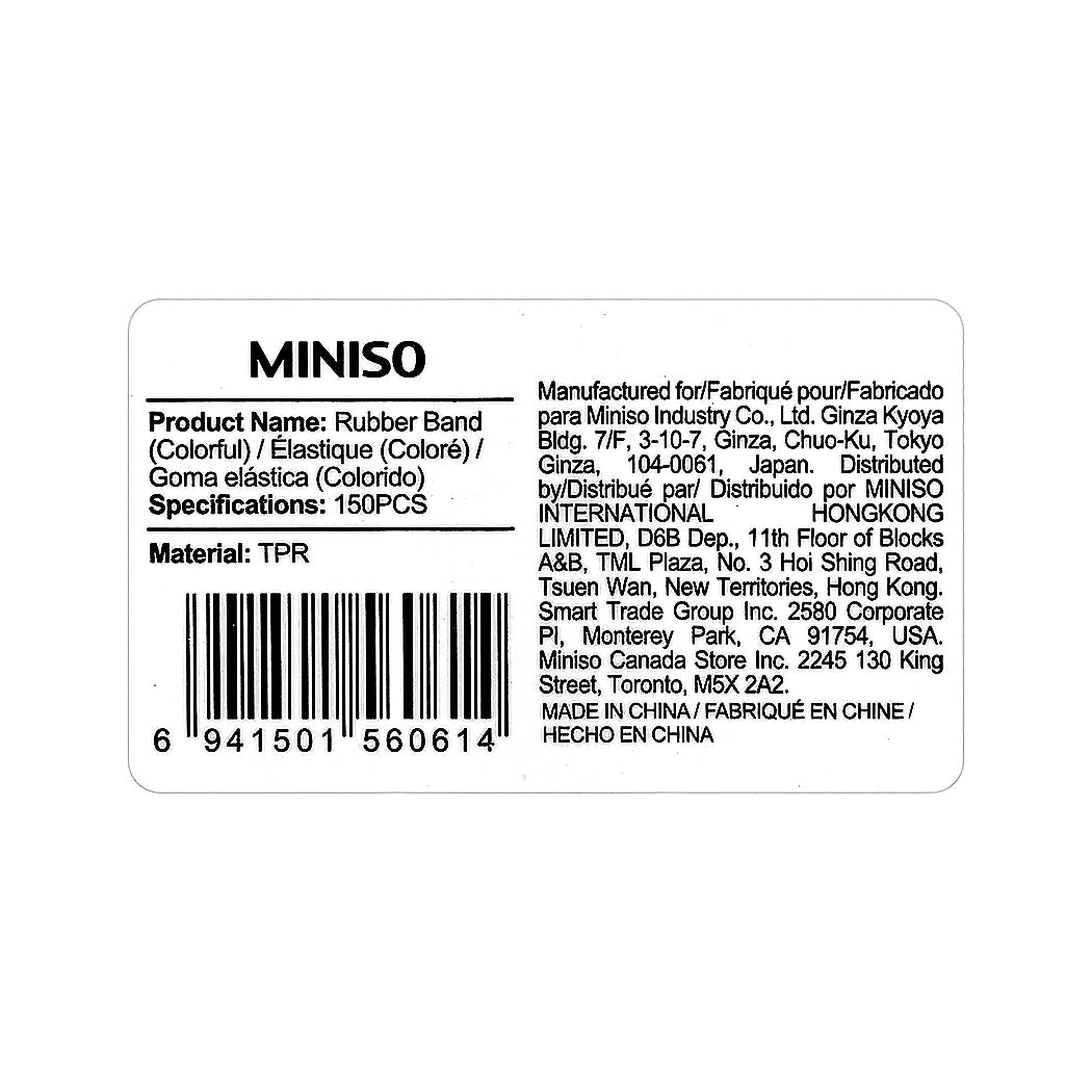 MINISO DISPOSABLE SMALL RUBBER BAND,150 ( ASSORTED ) 2007142810106 DISPOSABLE RUBBER BAND
