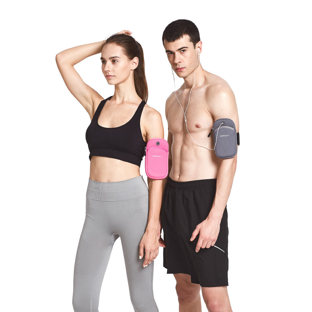 MINISO MINISO SPORTS-ARM BAND WITH DOUBLE POCKETS(GREY) 2008742910104 SPORTS ARM BAND