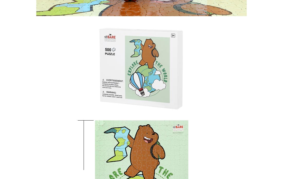 MINISO WE BARE BEARS 500 PIECES PUZZLE ( GRIZZLY ) 2010033811106 DIY PUZZLE