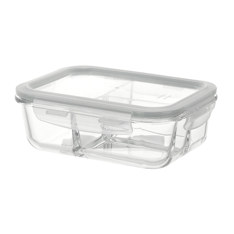 MINISO HIGH BOROSILICATE GLASS FOOD CONTAINER WITH THREE GRIDS 910ML (GREEN) 2010144110105 FOOD CONTAINER