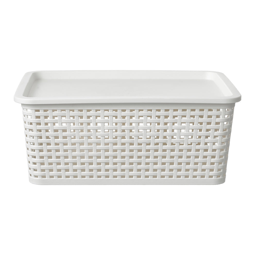 MINISO PLAID STORAGE BASKET WITH COVER ( L ) 2010358910102 SUNDRIES ST |  Sonee Sports