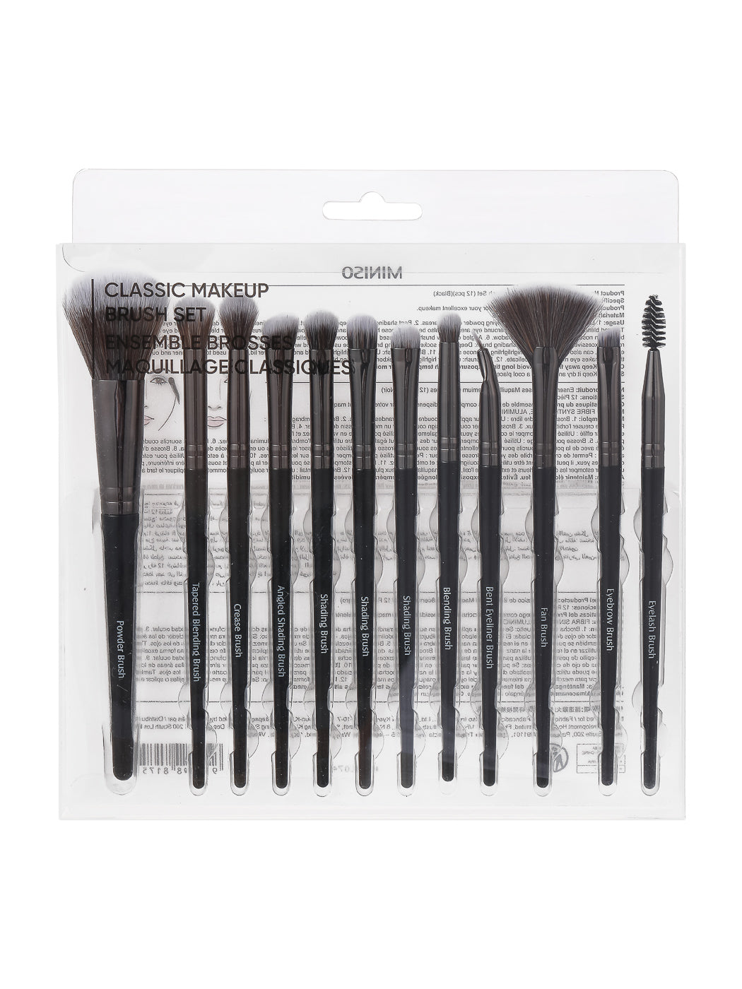 MINISO PREMIUM CLASSIC MAKEUP BRUSH SET ( 12 PCS ) ( BLACK ) 2010531611109 MAKEUP BRUSH