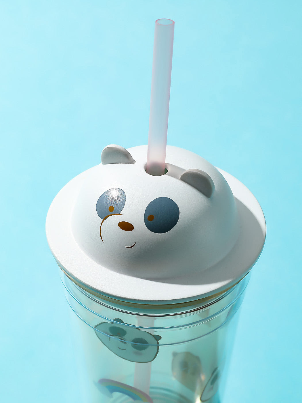 MINISO WE BARE BEARS COLLECTION 4.0 TUMBLER WITH STRAW 440ML(PANDA) 2010863512105 PLASTIC WATER BOTTLE-3