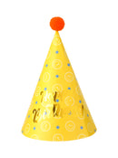 MINISO BIRTHDAY PARTY HAT(YELLOW, SMILEY FACE) 2010879911107 PARTY DECORATIONS-2