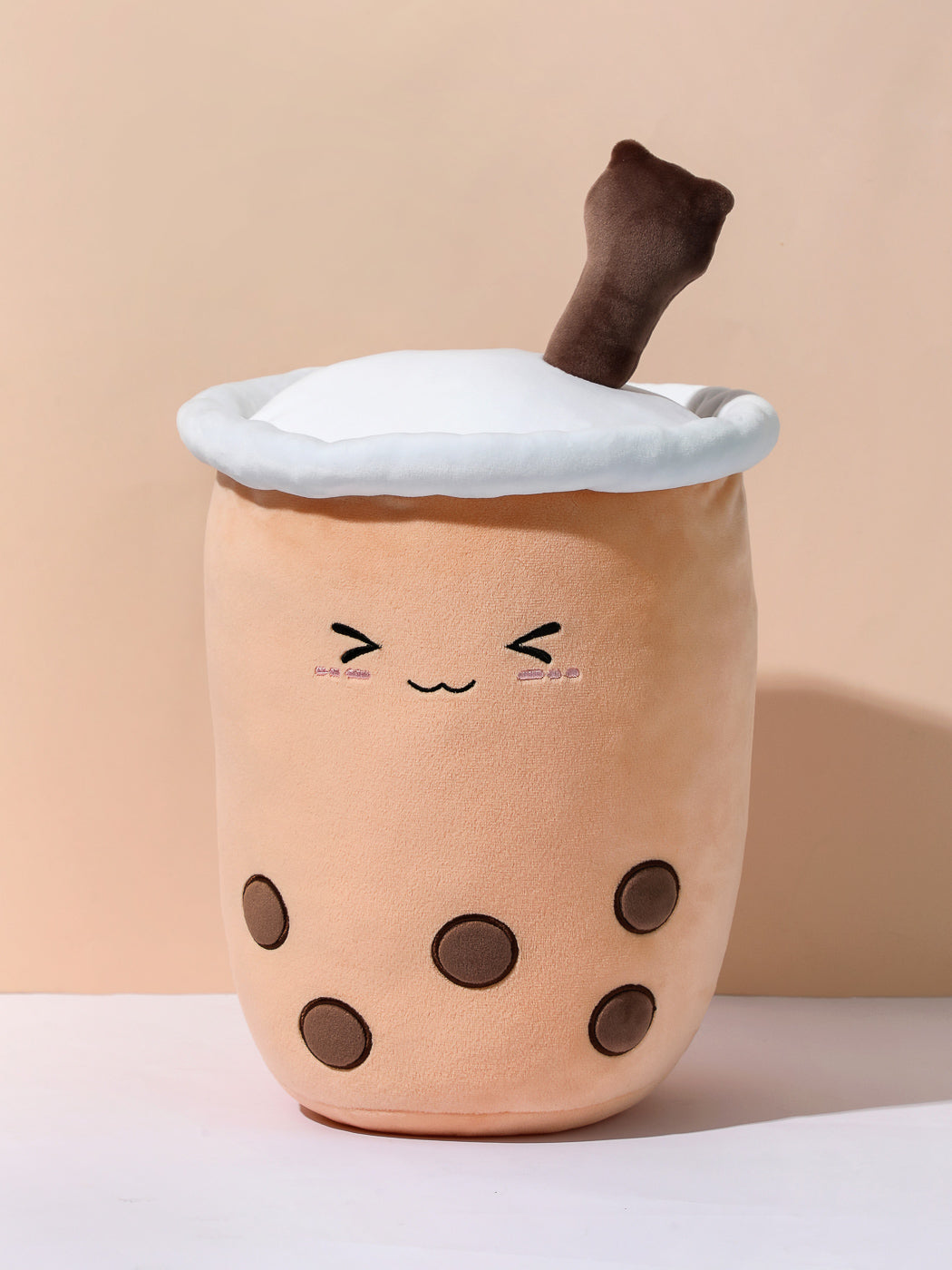 MINISO BEVERAGES SERIES PILLOW LITTLE BEAR MILK TEA WITH STRAW ( COFFEE ) 2011368510108 CARTOON PILLOW