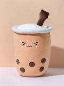 MINISO BEVERAGES SERIES PILLOW LITTLE BEAR MILK TEA WITH STRAW ( COFFEE ) 2011368510108 CARTOON PILLOW-4