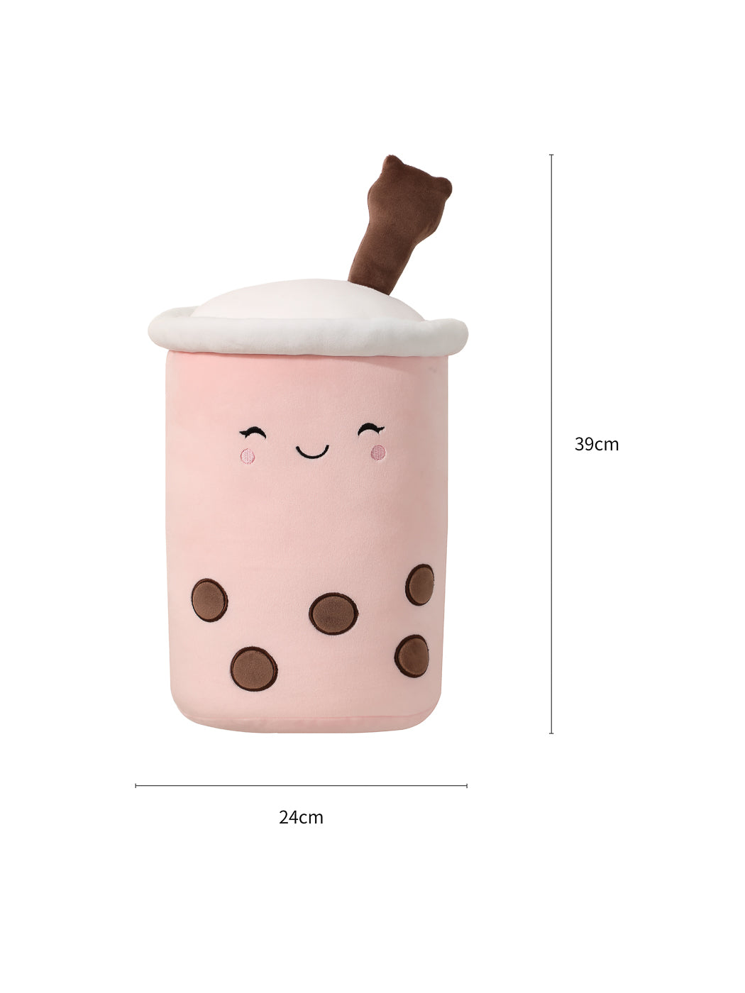 MINISO BEVERAGES SERIES PILLOW LITTLE BEAR MILK TEA WITH STRAW(PINK) 2011368511105 CARTOON PILLOW