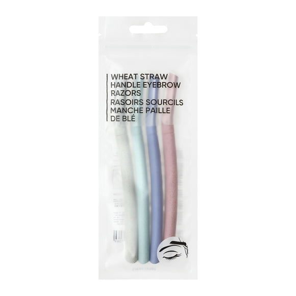 MINISO WHEAT STRAW HANDLE PRECISION EYEBROW RAZORS (4 PCS) 2011455610100 EYEBROW SHAVER