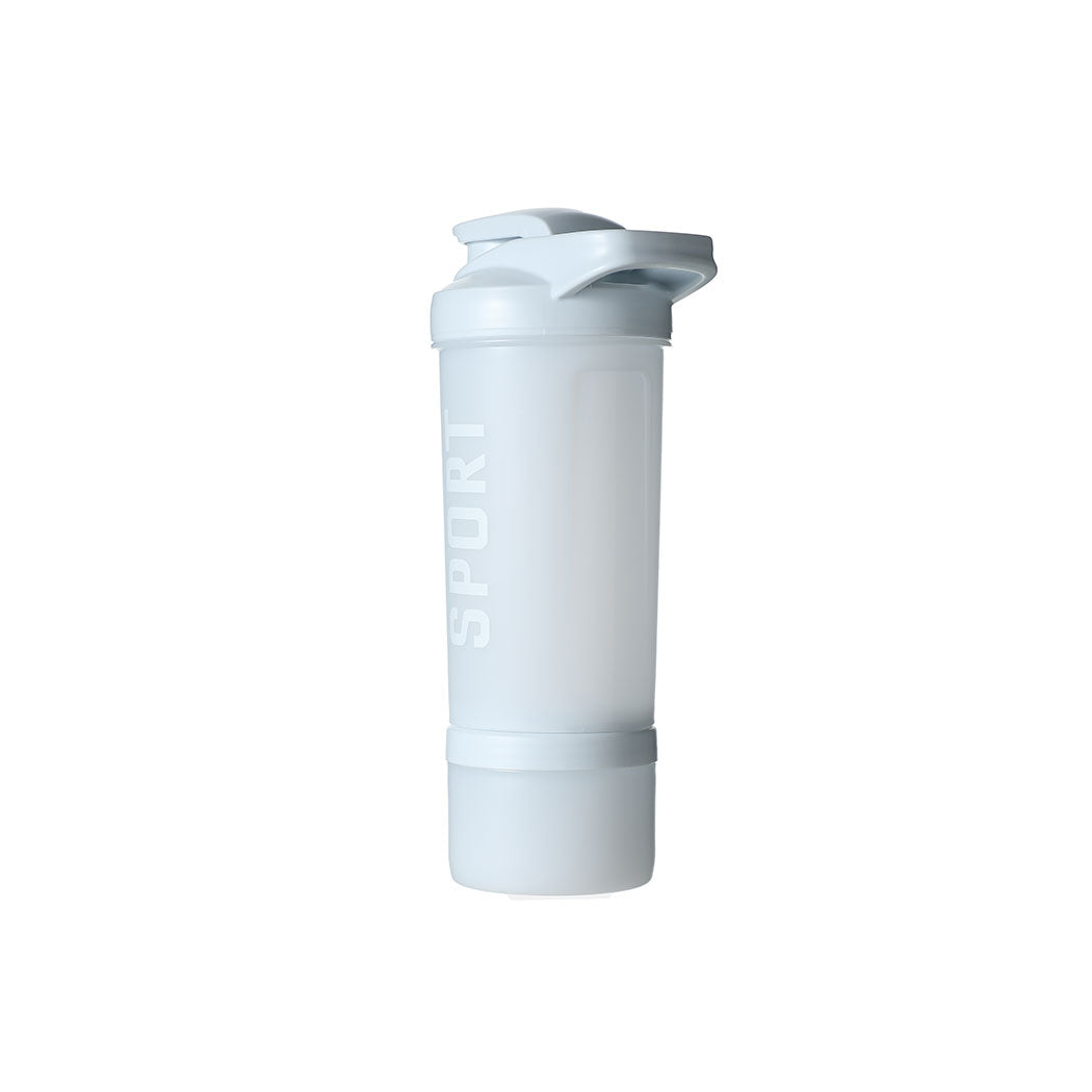 MINISO SHAKER BOTTLE FOR SPORTS, 650ML (WITH STORAGE BOX) (WHITE) 2011840611101 PLASTIC WATER BOTTLE