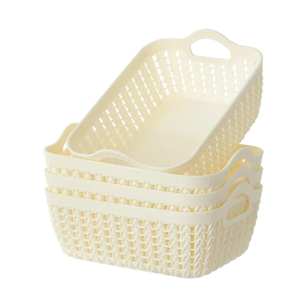 MINISO STORAGE BASKET, S ( 4 PCS ) ( WHITE ) 2011852610109 SUNDRIES STORAGE