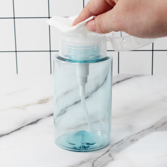 MINISO LARGE CAPACITY PUSH DOWN PUMP DISPENSER BOTTLE, 200 ML (PINK/BLUE) 2011856610105 BATHROOM SUPPLIES