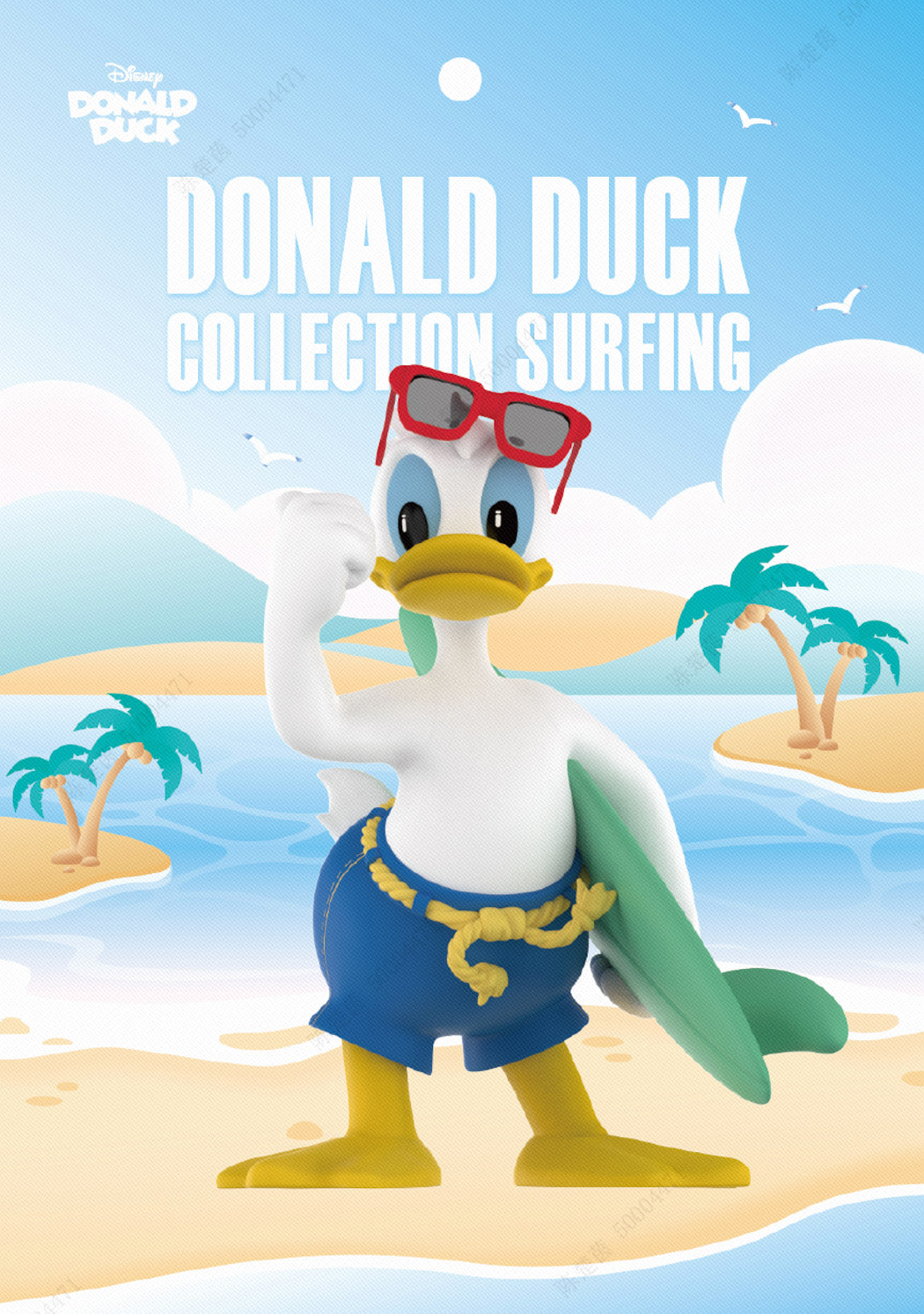 MINISO DONALD DUCK COLLECTION SURFING FIGURE MODEL (CA-004) 2012266210107 BLIND BOX