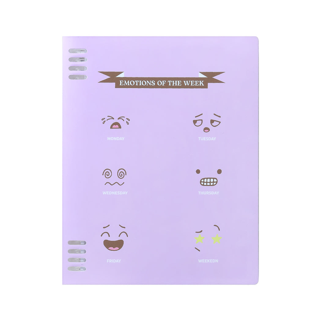 MINISO HAPPY EARTH SERIES B5 LOOSE LEAF BOOK 40 SHEETS (3 ASSORTED MODELS: WHITE, BLUE, PINK) 2012283210104 WIREBOUND BOOK
