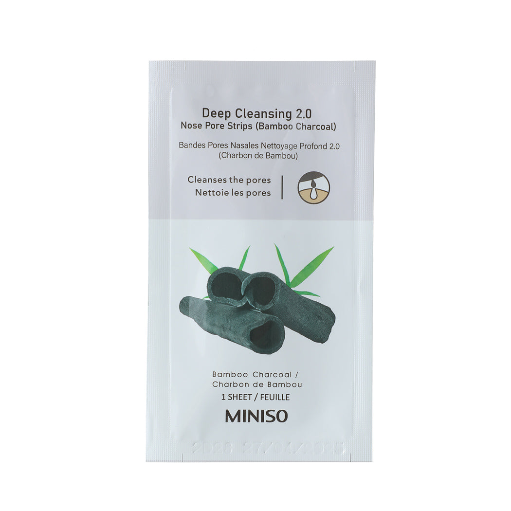 MINISO DEEP CLEANSING 2.0 NOSE PORE STRIPS (BAMBOO CHARCOAL) 2012293610109 NOSE STRIPS