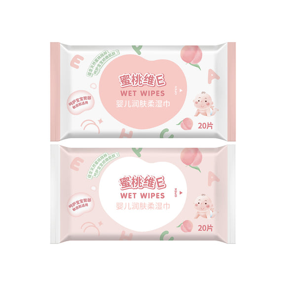 MINISO PEACH VITAMIN E WET WIPES (20 WIPES×4 PACK) 2012416610108 WET WIPES