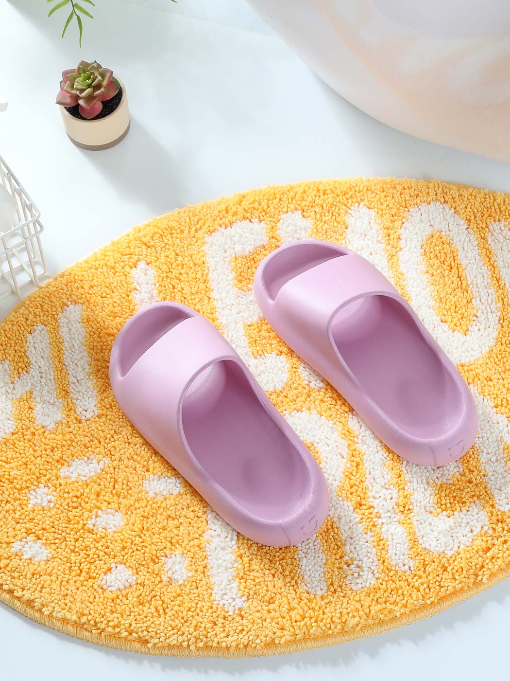 MINISO CANDY COLOR BATH SLIPPERS (39-40,PURPLE) 2012604521179 BATHROOM SLIPPERS