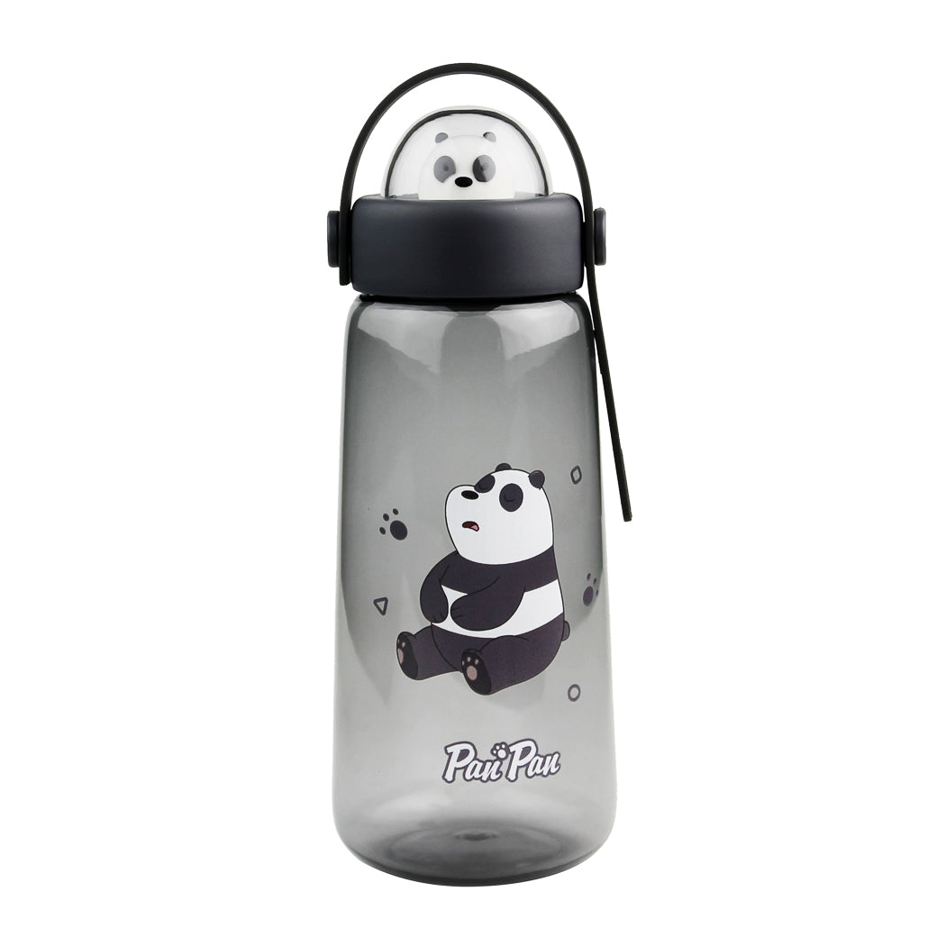 MINISO WE BARE BEARS COLLECTION PLASTIC COOL WATER BOTTLE WITH DECORATION (600ML)(PANDA) 2013170811107 PLASTIC WATER BOTTLE
