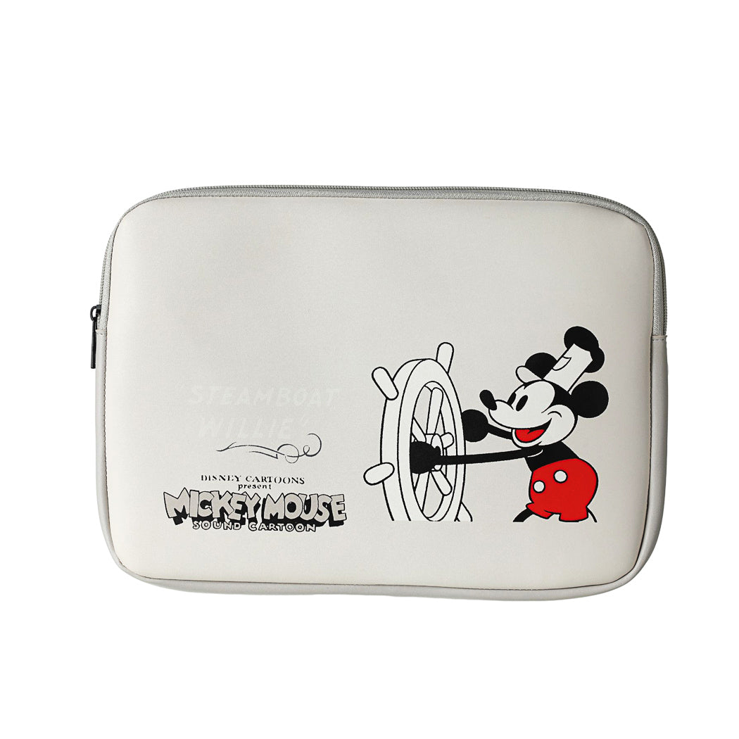 MINISO MICKEY MOUSE COLLECTION RETRO LAPTOP SLEEVE BAG(GRAY & WHITE) 2013359611108 CLUTCH BAG