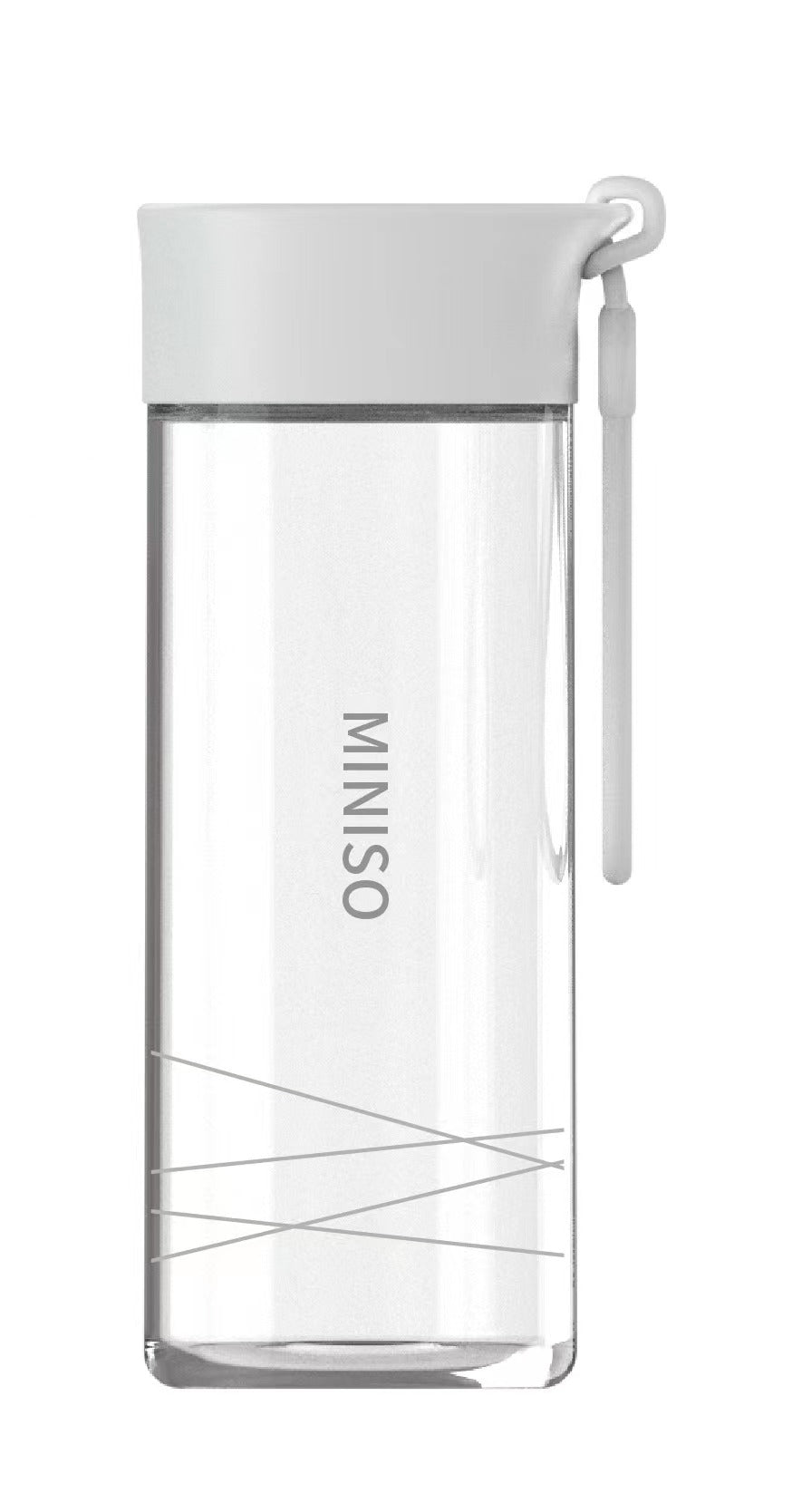 MINISO HIGH BOROSILICATE GLASS BOTTLE WITH HANDLE 300ML(GRAY) 2013499412108 HIGH BOROSILICATE GLASS WATER BOTTLE