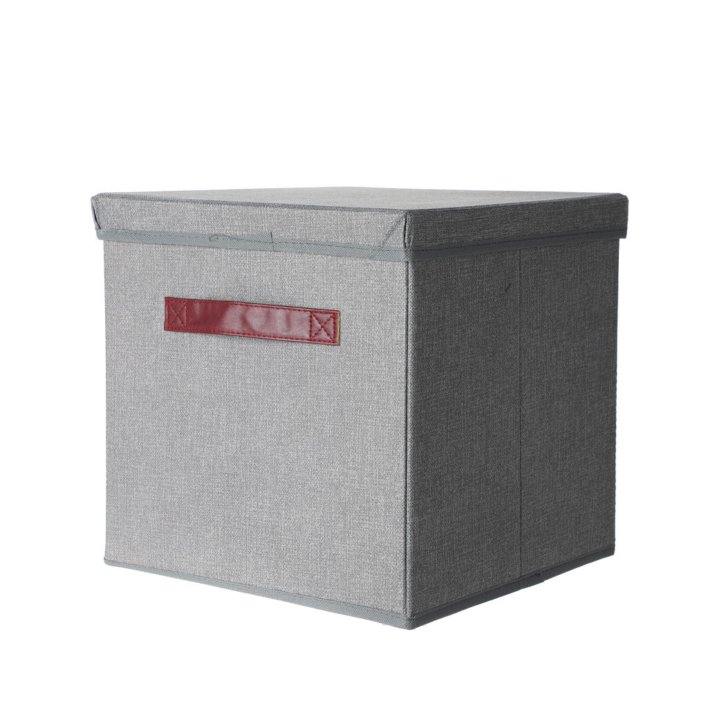 MINISO LINEN-LOOK STORAGE CUBE WITH LID ( GRAY ) 2013615211103 FABRIC ORGANIZER