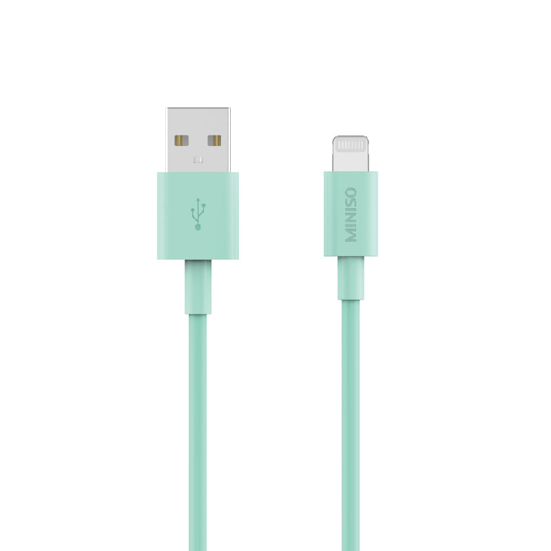 MINISO 1M FAST CHARGE CHARGE & SYNC CABLE WITH LIGHTNING CONNECTOR (MINT GREEN) 2010251511109 CHARGING CABLE WITH LIGHTNING CONNECTOR