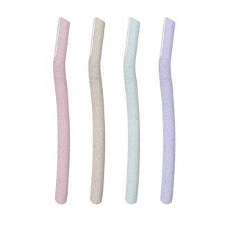 MINISO WHEAT STRAW HANDLE PRECISION EYEBROW RAZORS (4 PCS) 2011455610100 EYEBROW SHAVER