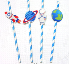 MINISO ASTRONAUT PAPER STRAWS - 4 DESIGNS*2 2011555410105 FESTIVAL GIFT
