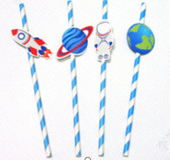MINISO ASTRONAUT PAPER STRAWS - 4 DESIGNS*2 2011555410105 FESTIVAL GIFT