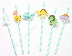 MINISO DINOSAUR GILDED PAPER STRAWS - 4 DESIGNS*2 2011555310108 FESTIVAL GIFT