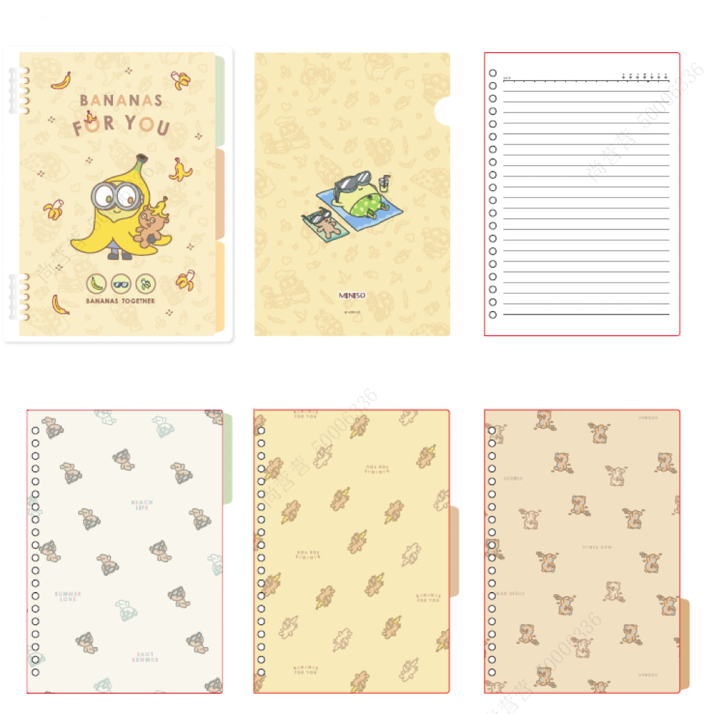 MINISO MINIONS COLLECTION B5 LOOSE-LEAF WIRE-BOUND BOOK (50 SHEETS, YELLOW) 2014278610104 WIREBOUND BOOK