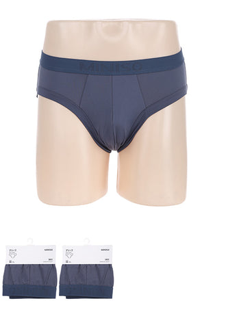 MINISO MEN'S SOLID COLOR BRIEFS (BLUE 3XL) 1000022154 MEN'S BRIEFS