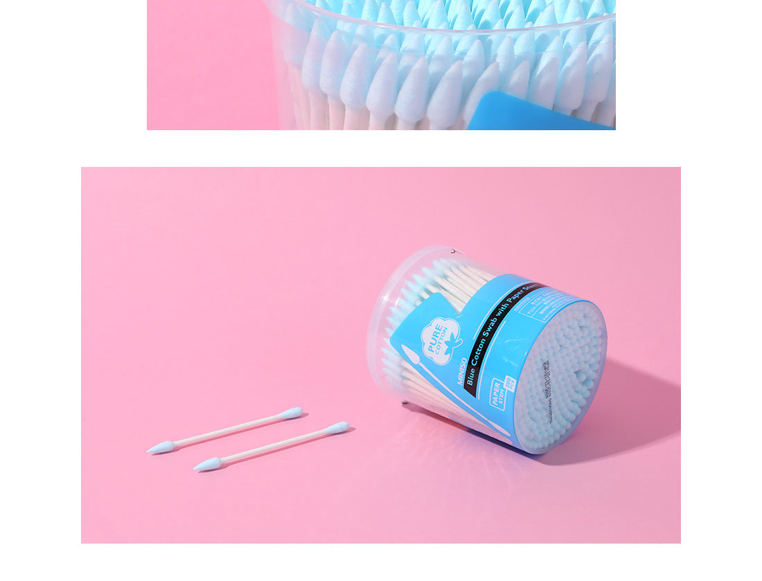 MINISO BLUE COTTON SWAB WITH PAPER STEM (200 PCS) 0200042741 COTTON SWABS