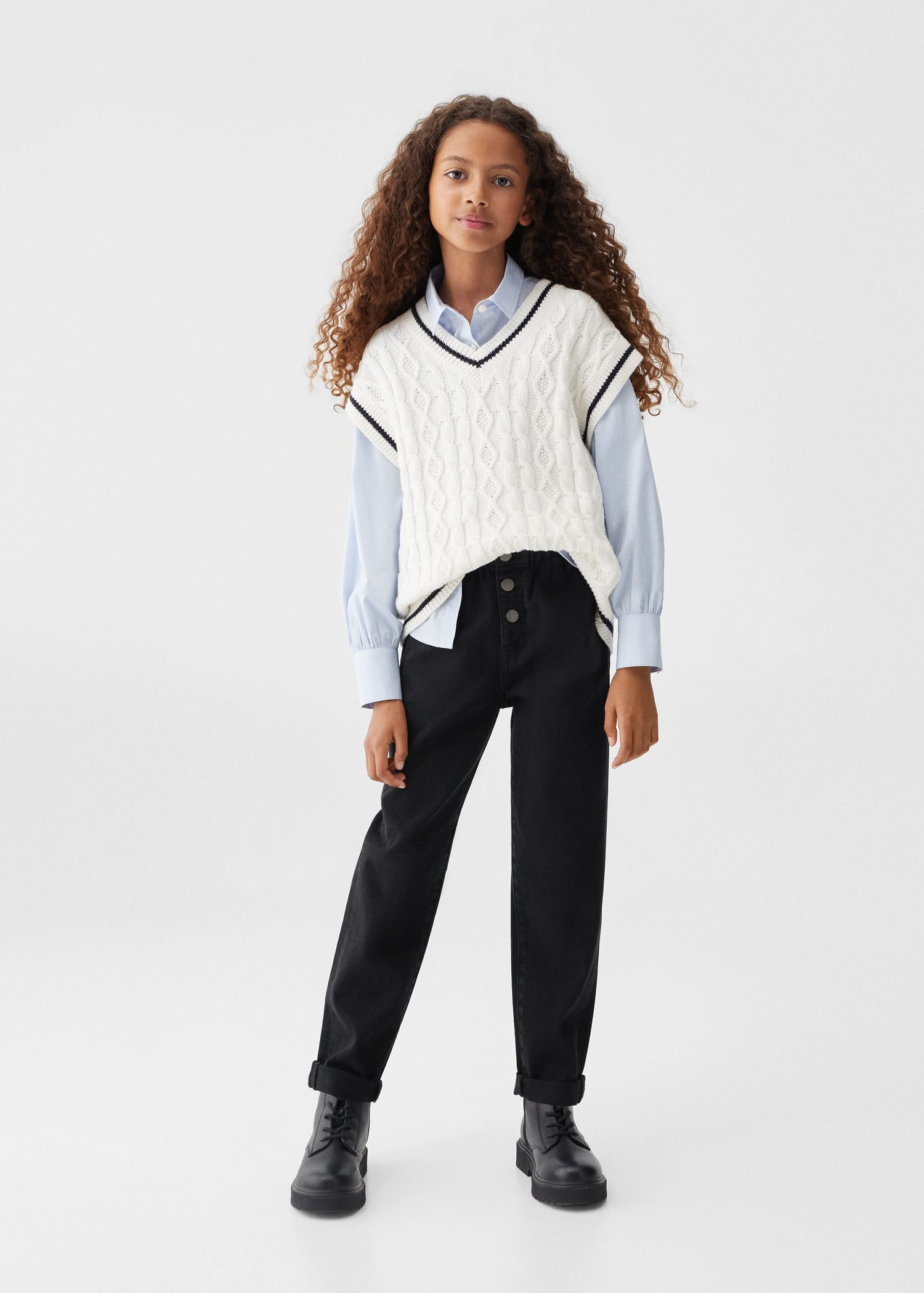 MANGO PAPERBAG 57013777-TN MANGO KIDS GIRL JEANS