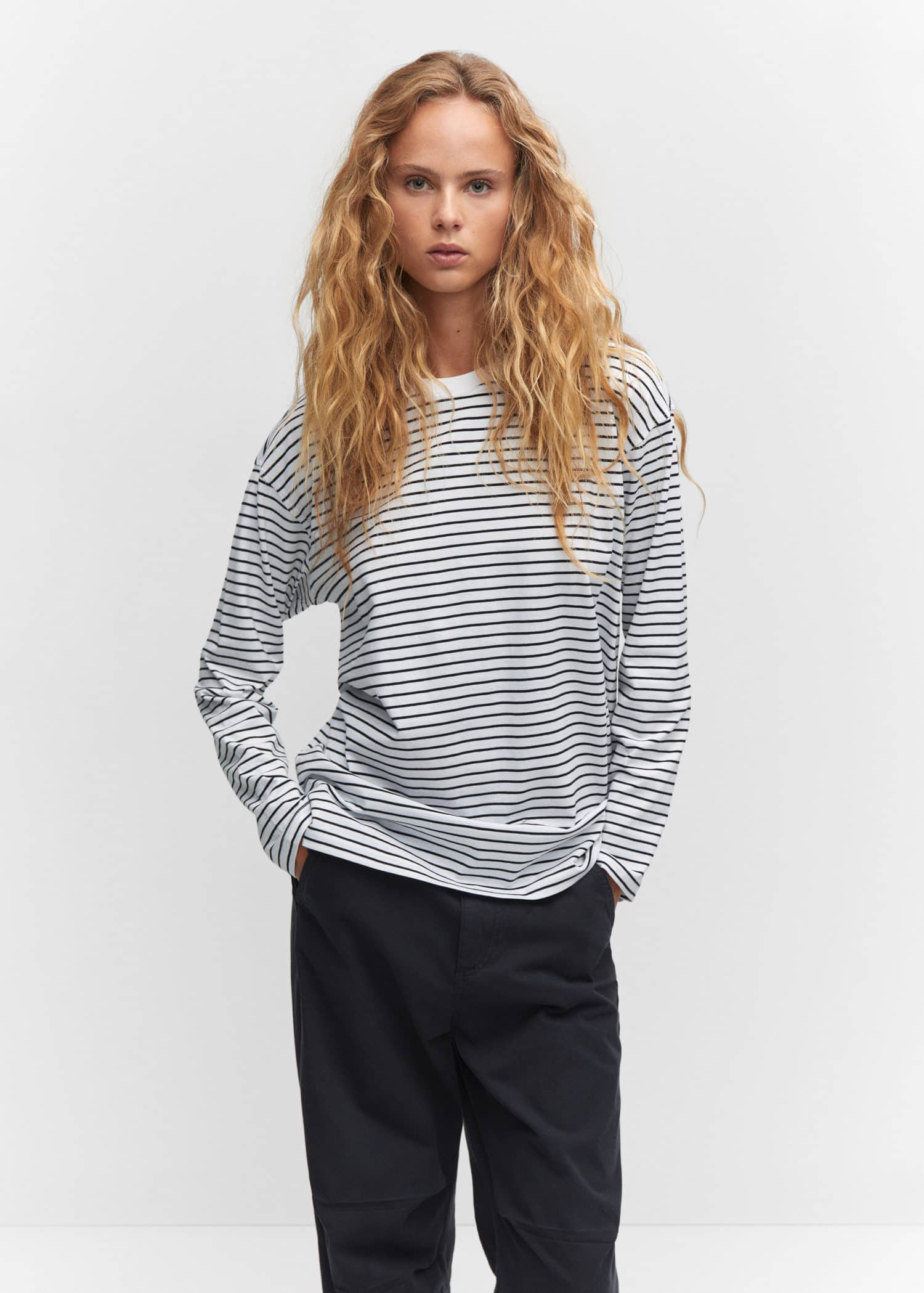 MANGO RAYA 57014403-01 MANGO WOMEN T-SHIRT LONG SLEEVE