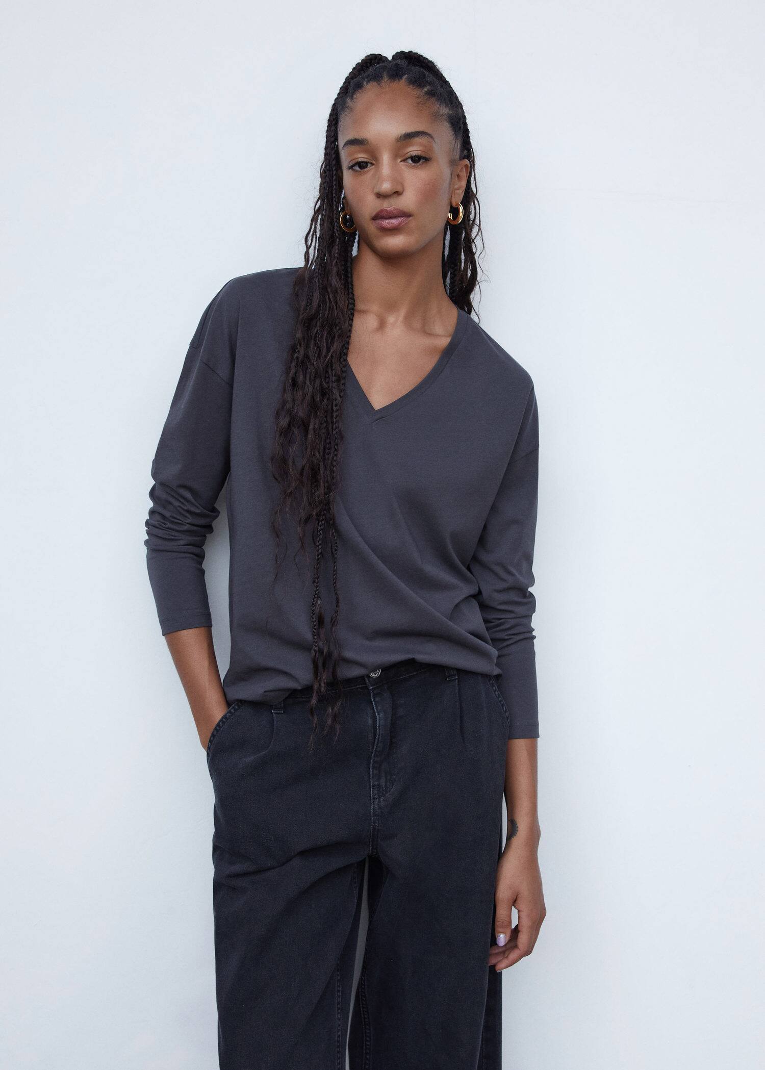 MANGO SACOV 57014404-96 MANGO WOMEN T-SHIRT LONG SLEEVE