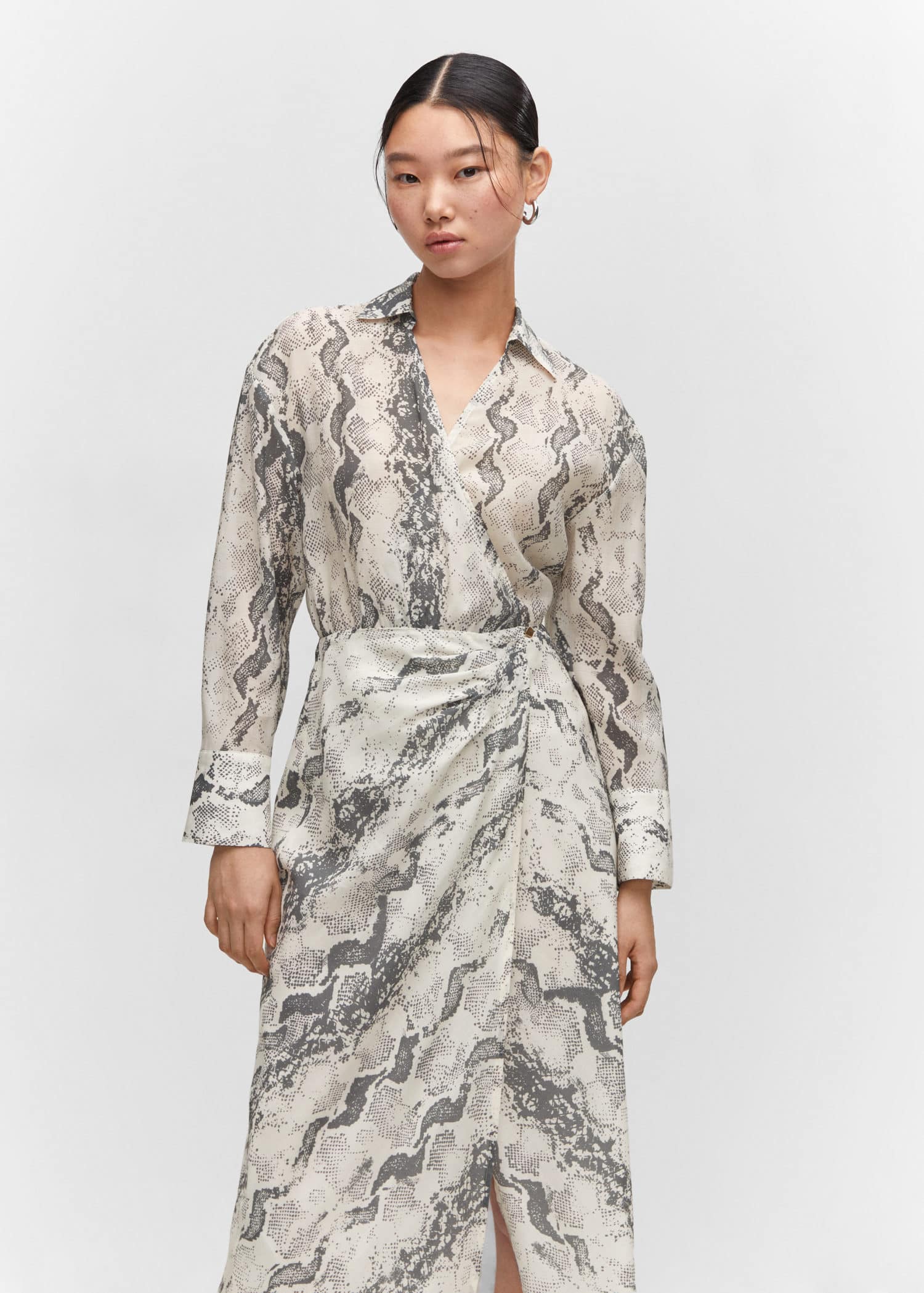 MANGO SNAKE 57063819-02 MANGO WOMEN DRESS FULL LENGTH