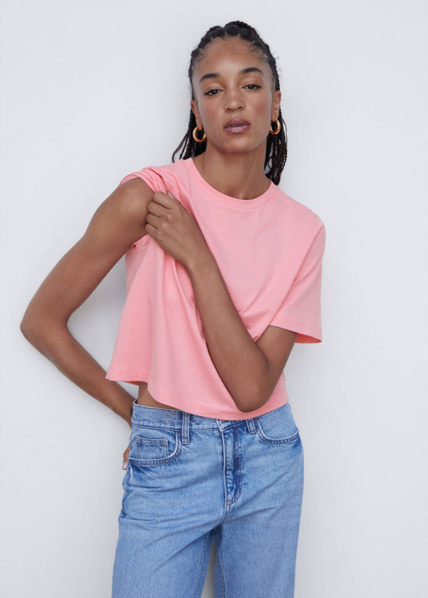 MANGO AGATHA-H 57064007-85 MANGO WOMEN T-SHIRT SHORT SLEEVE