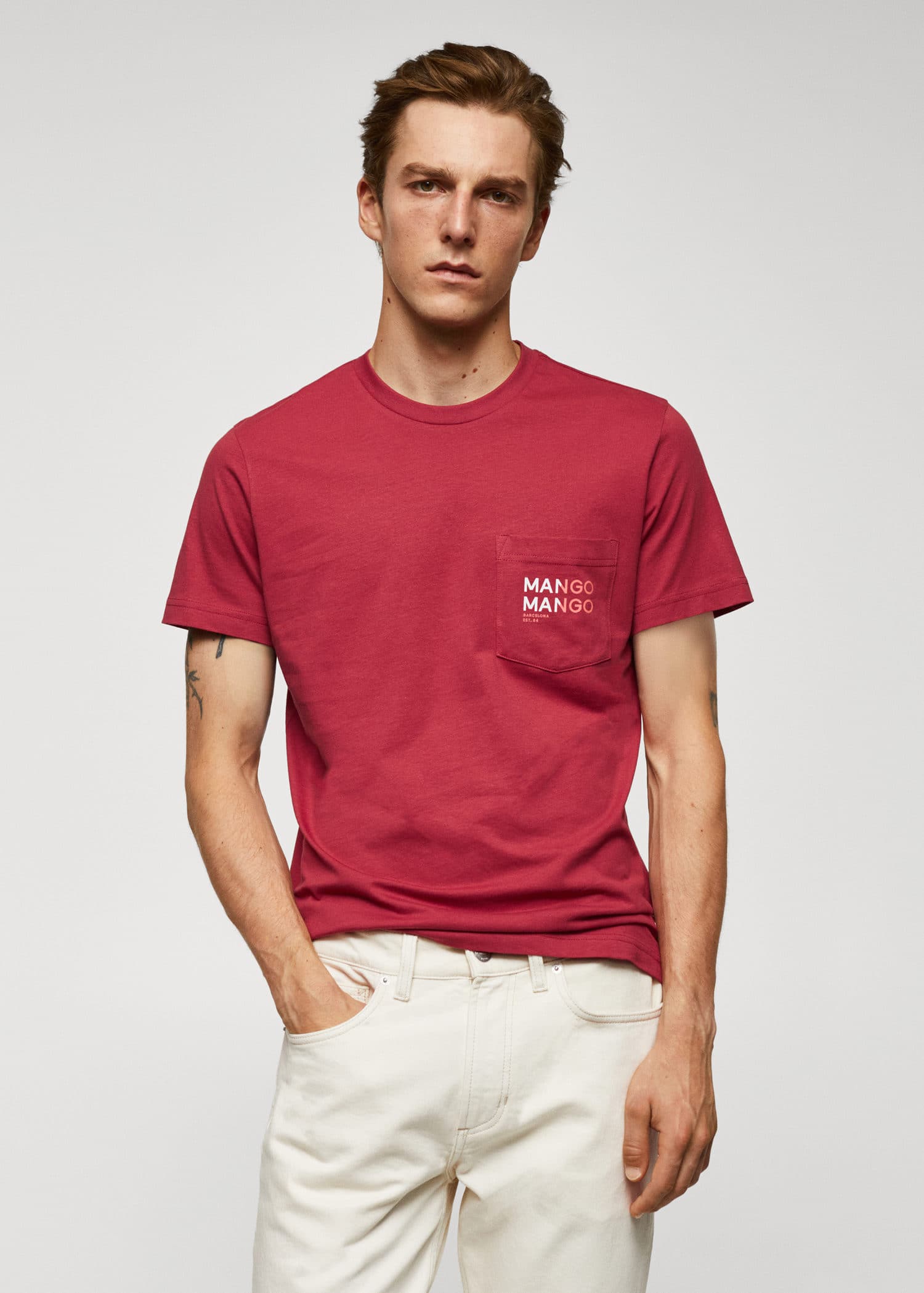 MANGO LOGOPOK-H 57081175-70 MANGO MAN T-SHIRT SHORT SLEEVE