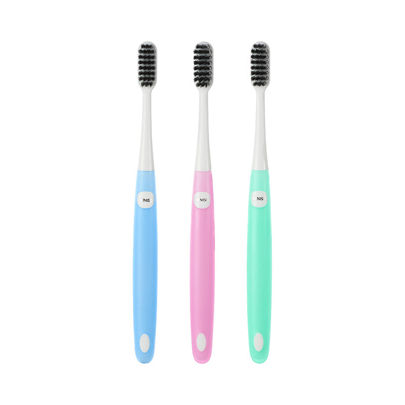 MINISO CHARCOAL SOFT BRISTLES TOOTHBRUSH ( 3 COUNT ) 0200030481 TOOTHBRUSH