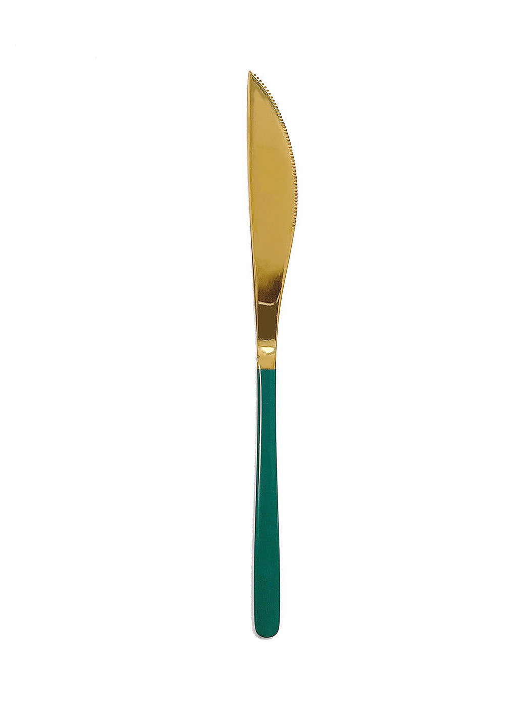 MINISO LIGHT LUXURY GOLDEN KNIFE WITH LONG HANDLE (GREEN & GOLDEN) 2010420310106 KNIFE/ FORK/ SPOON/CHOPSTICKS