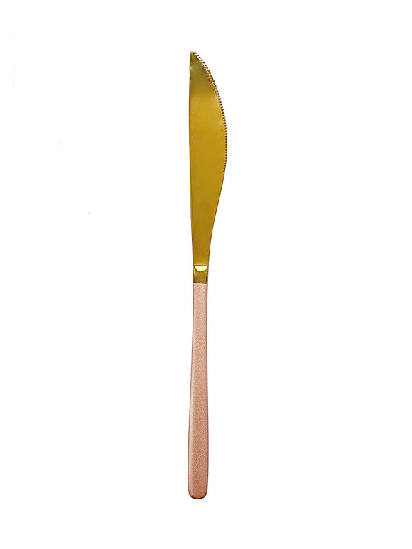 MINISO LIGHT LUXURY GOLDEN KNIFE WITH LONG HANDLE (PINK & GOLDEN) 2010420311103 KNIFE/ FORK/ SPOON/CHOPSTICKS