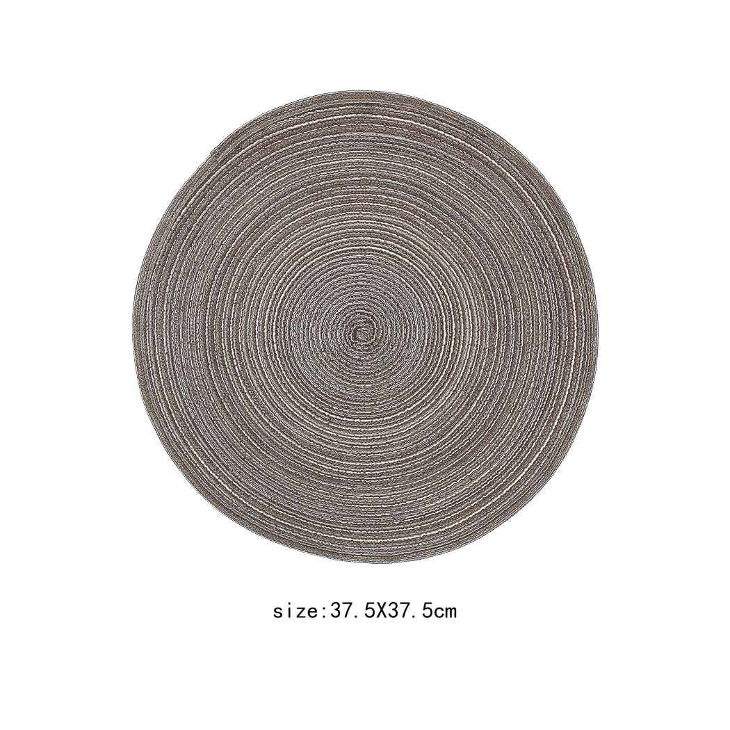 MINISO ROUND BRAIDED PLACEMAT(KHAKI) 2010426610101 PLACEMAT