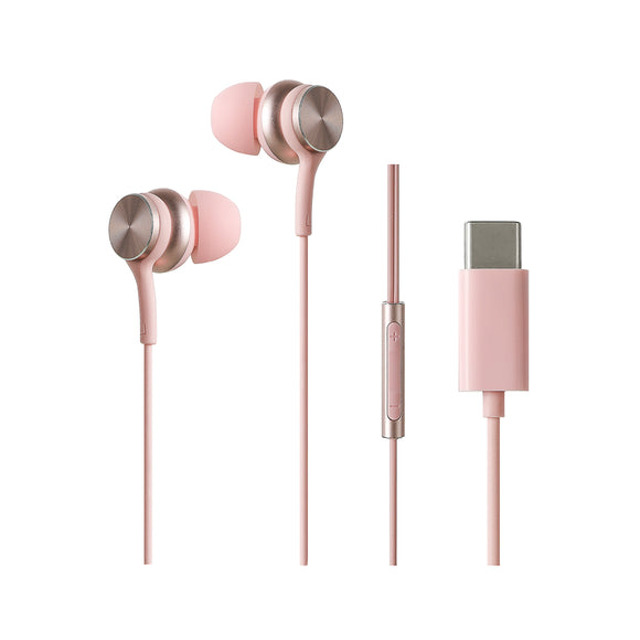 MINISO HIFI METAL TYPE-C IN-EAR EARPHONES MODEL:8474T#(PINK) 2010624712102 TYPE-C CHARGING CABLE