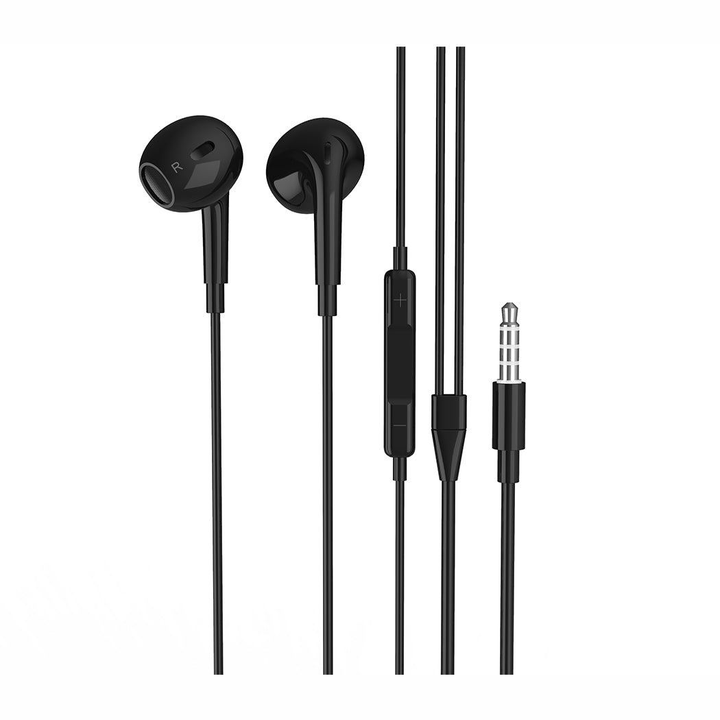 MINISO 3.5 MM CHARGING PORT OVAL SHAPED HALF IN-EAR EARPHONES MODEL: SB67 (BLACK) 2010680411100 EARPHONES