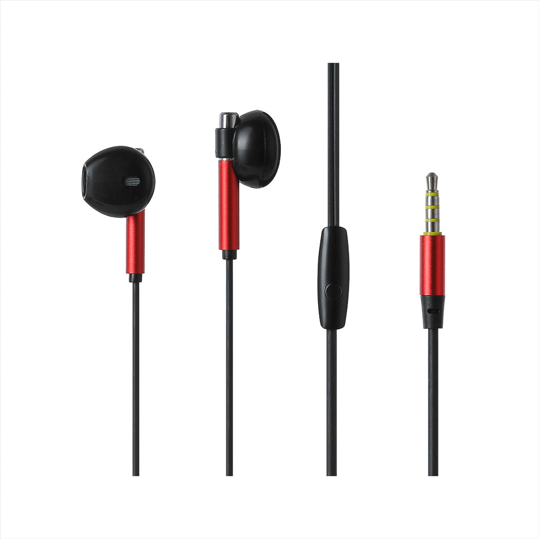 MINISO 3.5MM HALF-IN-EAR EARPHONES MODEL: Y668(BLACK & RED) 2011560010109 EARPHONES