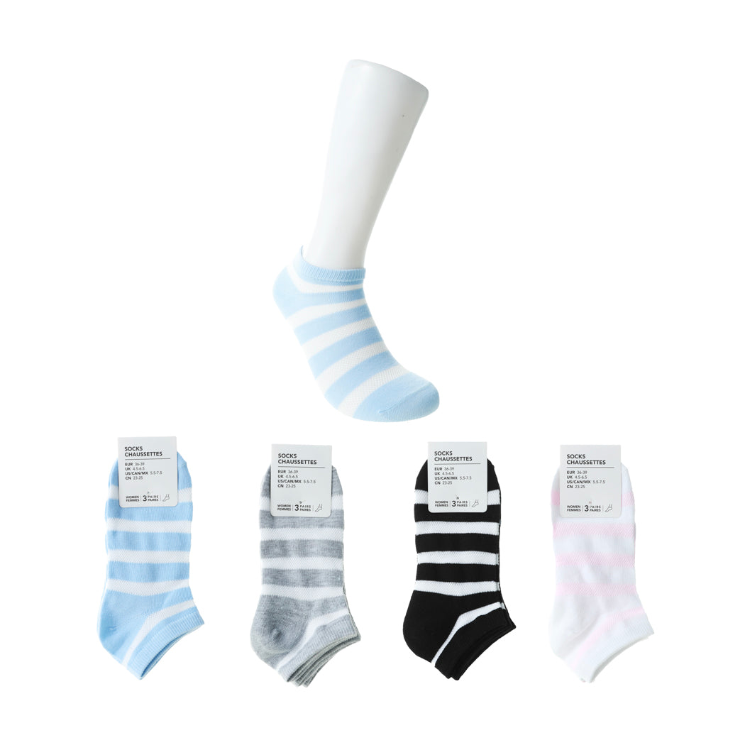 MINISO WOMEN'S STRIPED LOW-CUT SOCKS (3 PAIRS) 2013102210107 WOMEN'S LOW-CUT SOCKS