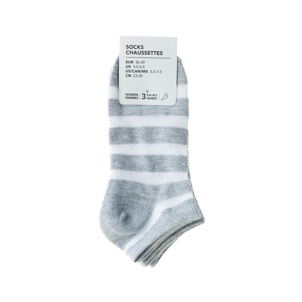 MINISO WOMEN'S STRIPED LOW-CUT SOCKS (3 PAIRS) 2013102210107 WOMEN'S LOW-CUT SOCKS