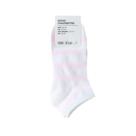 MINISO WOMEN'S STRIPED LOW-CUT SOCKS (3 PAIRS) 2013102210107 WOMEN'S L ...