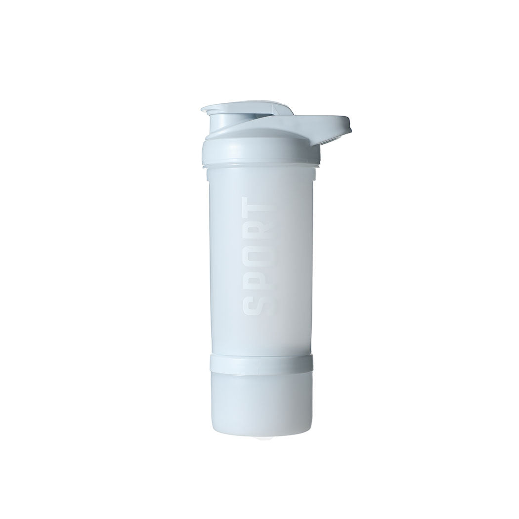 MINISO SHAKER BOTTLE FOR SPORTS, 650ML (WITH STORAGE BOX) (WHITE) 2011840611101 PLASTIC WATER BOTTLE