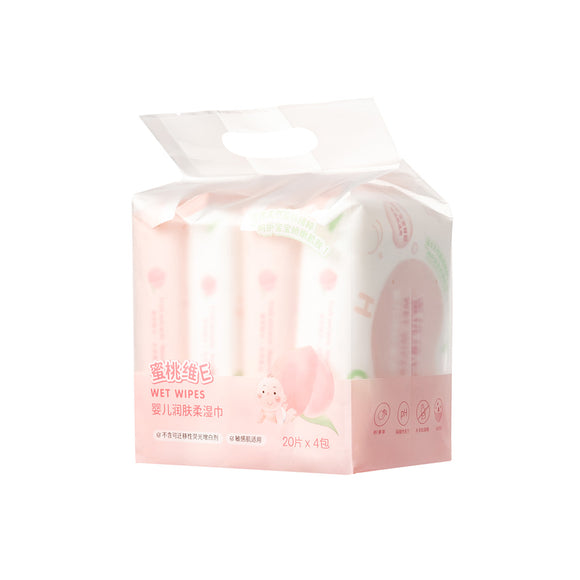 MINISO PEACH VITAMIN E WET WIPES (20 WIPES×4 PACK) 2012416610108 WET WIPES